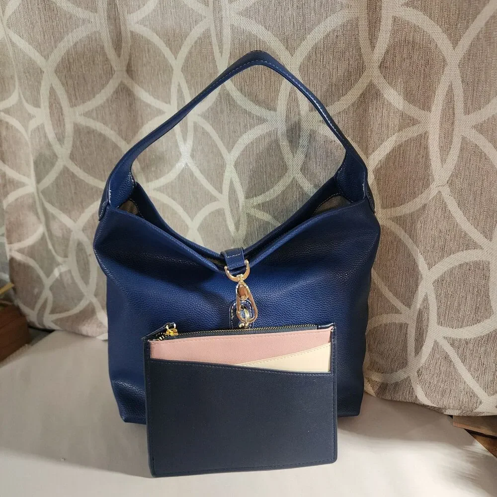 Bundle Blue Handbag & Loft Outlet Wallet Faux Leather NEW